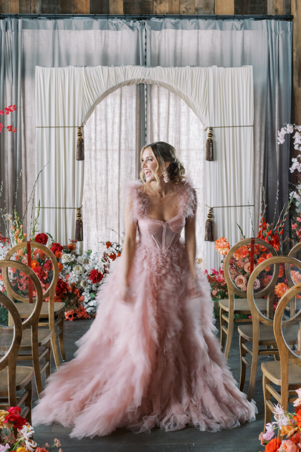Luxury Pink Wedding Dress